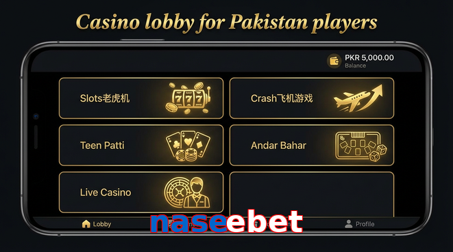 Lobby view of Naseebet for Pakistan users